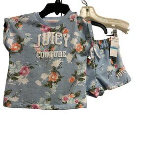 Juicy Couture Girls 2 Piece Shorts Set Size 5
